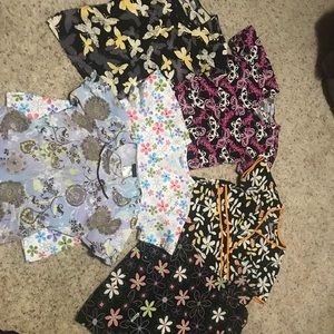Scrub Tops Florals and Butterflies